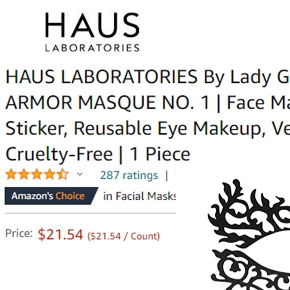 HAUS LABORATORIES By Lady Gaga: ARMOR MASQUE NO. 1 | Face Mask Sticker  … NEW! - Picture 7 of 12